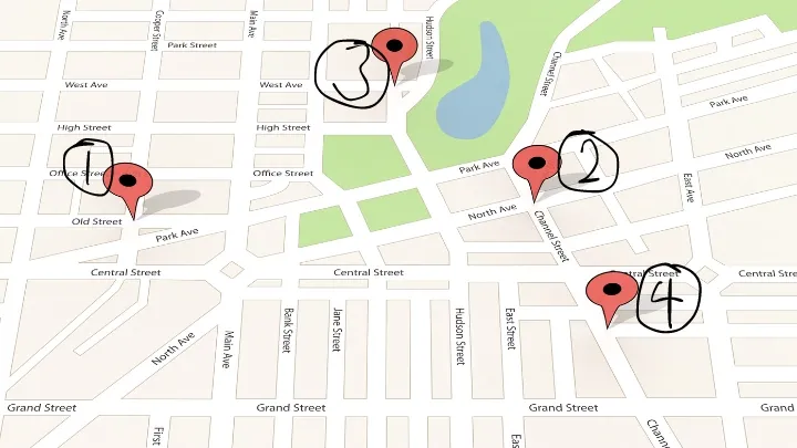 Inefficient route manually planned