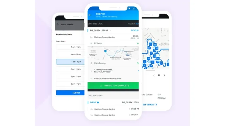 Locus mobile app showing predictive delivery route optimization and analytics