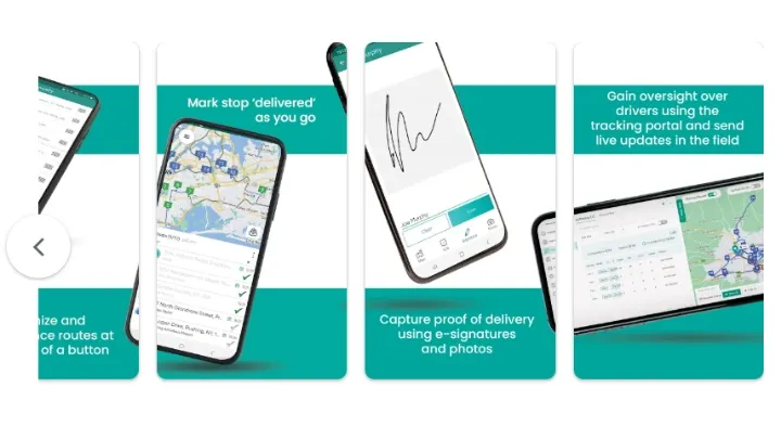 SmartRoutes delivery route planner app interface for small business.