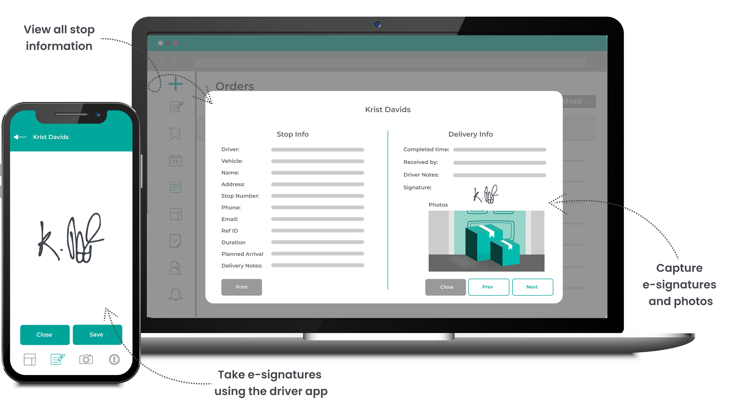 Easily Capture Proof of Delivery schematic