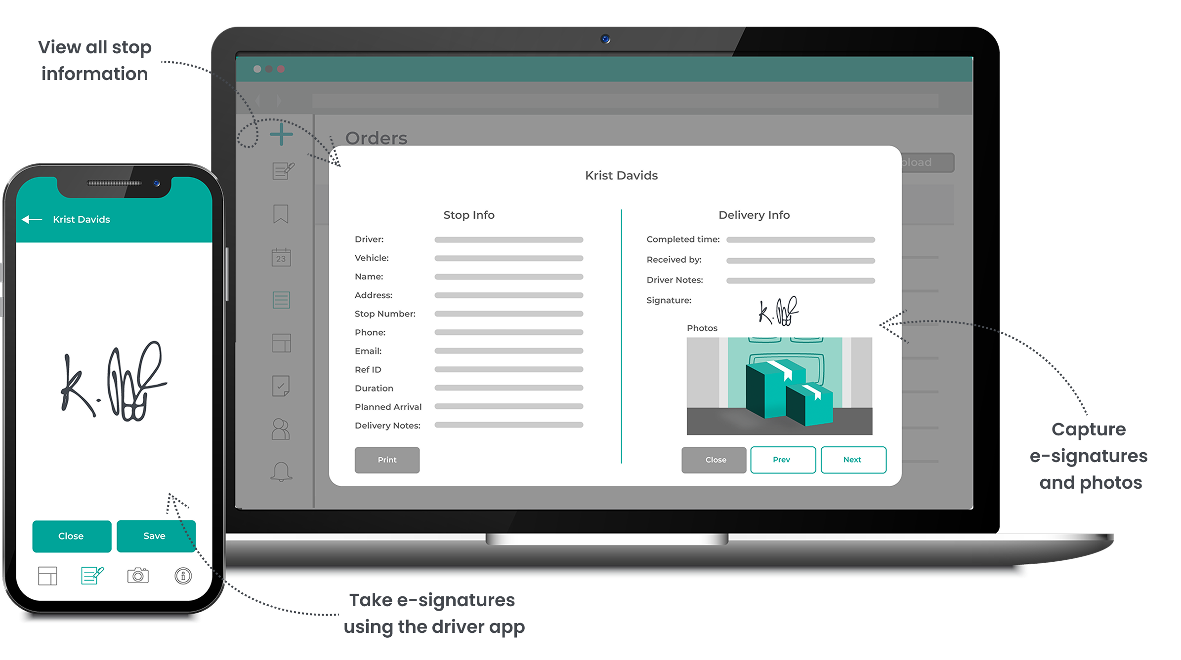 Easily Capture Proof of Delivery schematic
