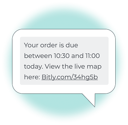Customer SMS tracking notification